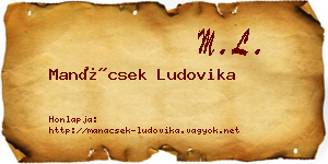Manácsek Ludovika névjegykártya